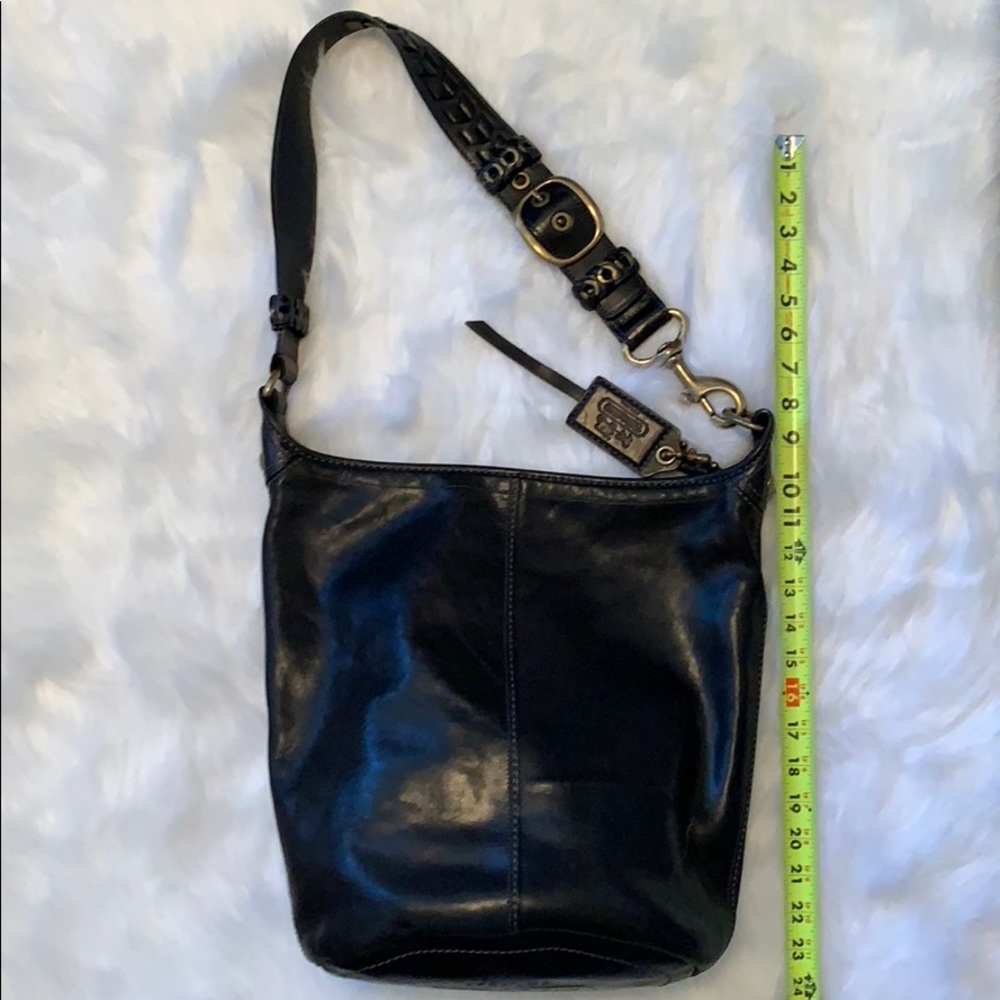 Large Black Leather Coach Cossbody/Shoulder Bag with adjustable strap